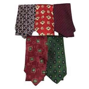Ralph Lauren Polo Chaps Men’s Neck Tie Lot of 5 Cowboy Western Abstract Block
